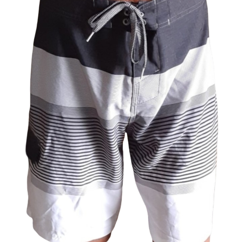 Trinity Monochrome Striped Board Shorts